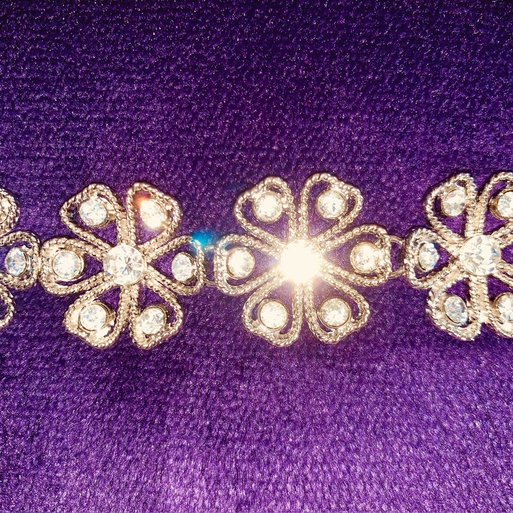 NWT BLING Pair of Trifari Floral Bracelets